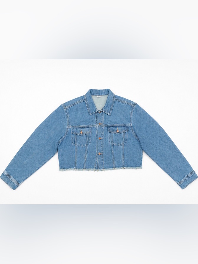 Pink Victoria's Secret Denim Frayed Cutoff Trucker Jacket